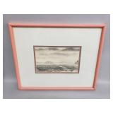 Framed signed graphite on paper