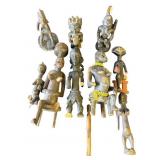 Lot of African-style wood sculptures