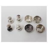 Group of sterling silver salt and pepper shakers