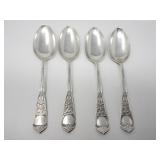 Four antique sterling silver spoons