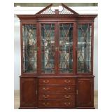 2-piece Barker Bros. mahogany china cabinet