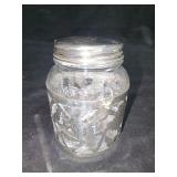 Sterling silver and glass lided jar