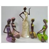 Five African tribal composite women figure