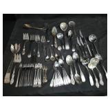 Group of silver plated flatware