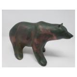 Signed pottery bear figurine