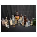 Group of vintage glass bottles