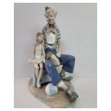 Lladro porcelain clown and girl figure