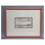 Framed Pencil signed graphite on paper sketch of