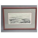 Framed signed graphite on paper sketch of