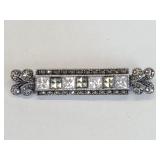 Deco style sterling silver brooch with marcasite