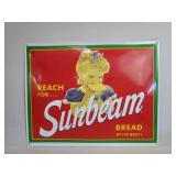 Vintage sunbeam porcelain enameled sign