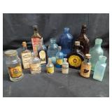 Group of vintage glass bottles