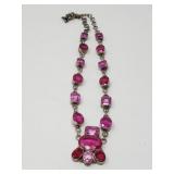Vintage silver and pink sapphire necklace