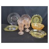 Group of depression and carnival glass.