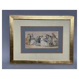 Framed print of Eugï¿½ne Boudin beach watercolor