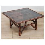 Vintage hand painted bamboo chow table, as is