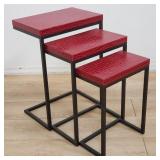 3 contemporary faux leather and metal cantilever