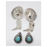 Sterling silver, turquoise, and marcasite