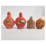 Group of Chinese cinnabar, porcelain and