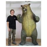 Life size fiberglass grizzly bear statue