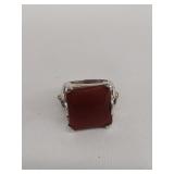 Sterling silver cocktail ring with faceted