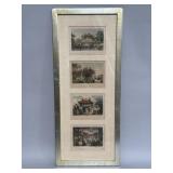 Framed hand-colored engravings on paper