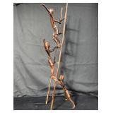 Vintage brass human figurines climbing ladder