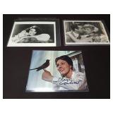 3 signed celebrity photographs with CoA