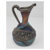 Phoenician style silver plate overlaid pitcher