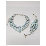 Larimar necklace and bracelet