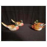 Four of Fitz and Floyd ceramic duck covered bowls