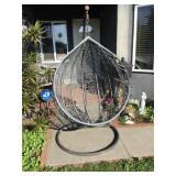 Hanging pod chair with stand outdoor furniture