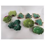 Group of pottery plates and trays