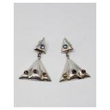 Mexican sterling silver triangle earrings