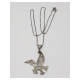 Sterling silver eagle pendant on chain