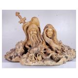 R. Taylor Smith hand carved burlwood sculpture