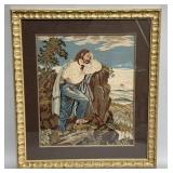 Framed petit point most likely of Fleetwood The