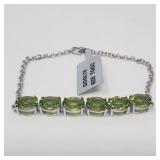 Sterling silver and peridot tennis bracelet