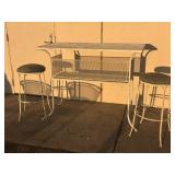 Wrought iron bar with stools
