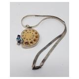 Sterling silver necklace with ammonite fossil