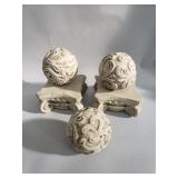 Group of chalk stands and spheres