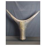 Vintage carved wood bull head wall decoration