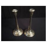 Pair of sterling silver weighted candlesticks