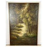 Vintage framed oil on board of Californian