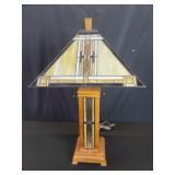 Stained glass and wood arts and crafts style