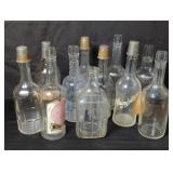 Group of Vintage hand blown glass bottles