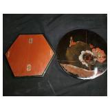 Pair of pottery and ceramic asian hexagonal