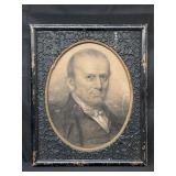 Antique framed pencil signed charcoal sketch