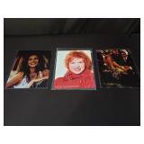 3 signed celebrity photographs with CoA