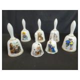 Limited edition Nornan Rockwell porcelain bells.